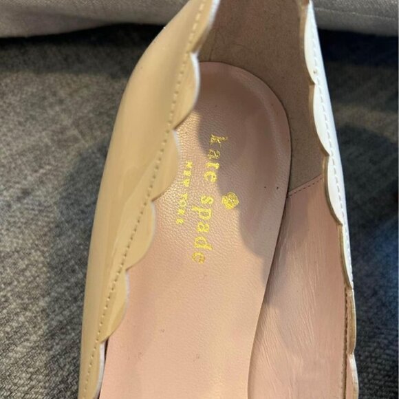 KATE SPADE bow pumps with cut out border. Nude. Low heel. Size 8.5. Gorgeous!! - Picture 2 of 9